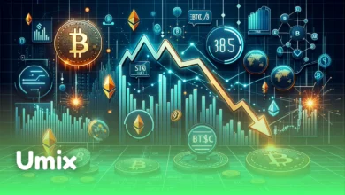نمودار نزولی قیمت بیتکوین و اتریوم نشاندهنده افت بازار و مدیریت ضرر سرمایهگذاری در رمزارزها